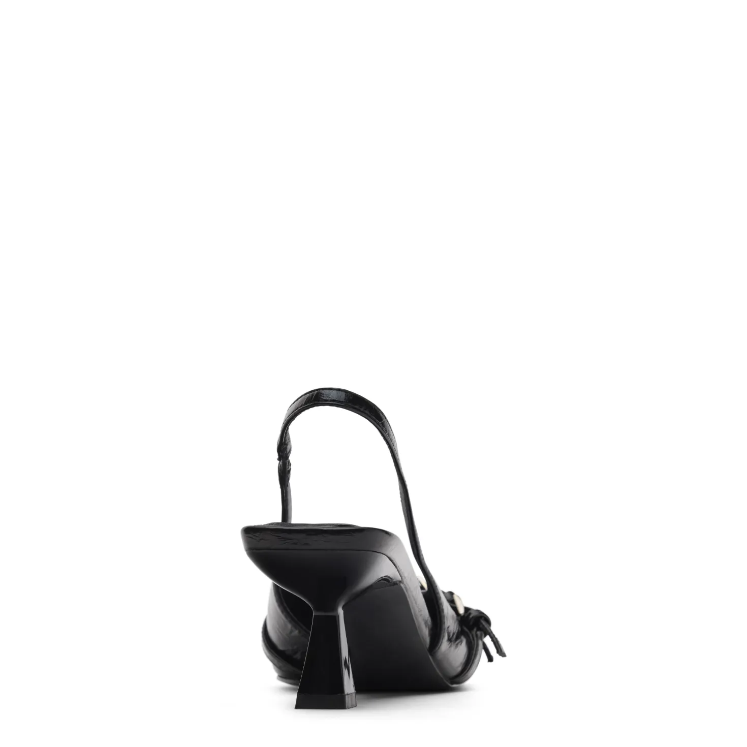 Zwarte slingback pumps met gespen