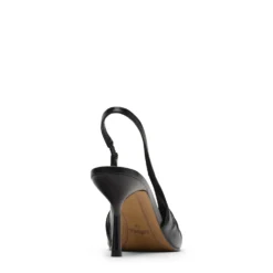 Zwarte slingback pumps met rimpel effect