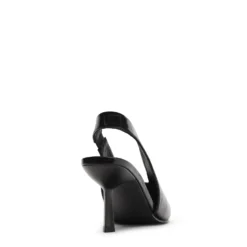 Zwarte slingbacks met croco print