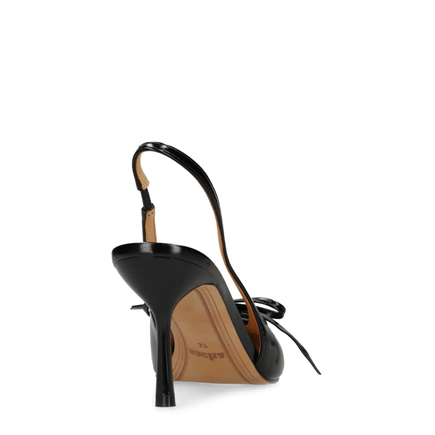 Zwarte slingbacks met veters