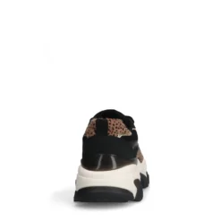 Zwarte sneakers met leopard print