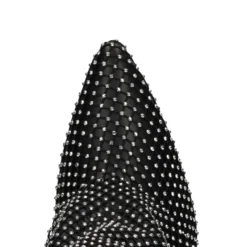Zwarte strass laarzen met flap