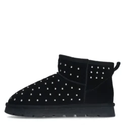 Zwarte suède enkelboots met studs