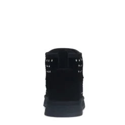 Zwarte suède enkelboots met studs