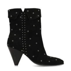 Zwarte suède enkellaarsjes met studs