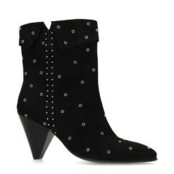 Zwarte suède enkellaarsjes met studs