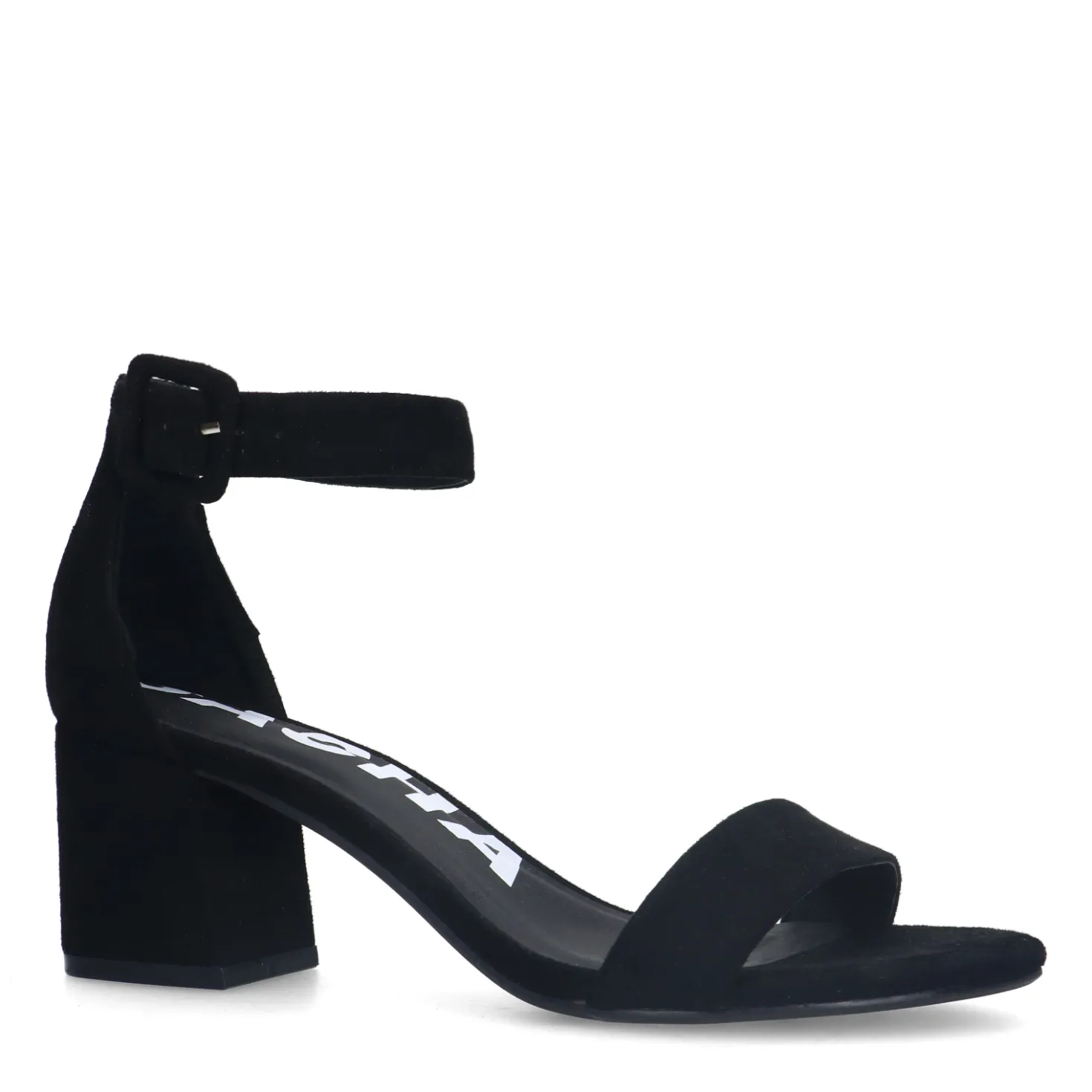 Zwarte suède sandalen met blokhak