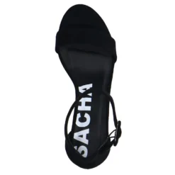 Zwarte suède sandalen met blokhak