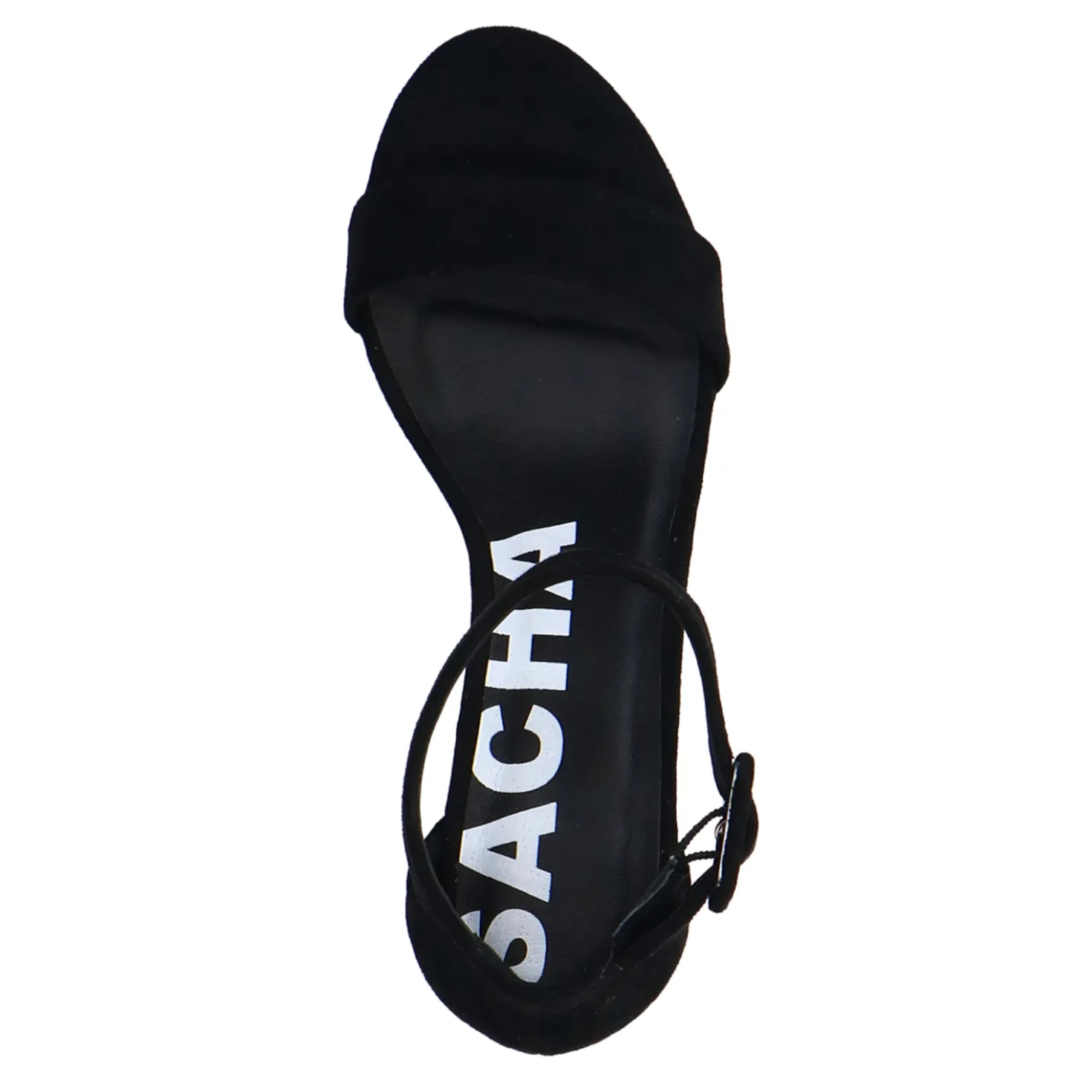 Zwarte suède sandalen met blokhak