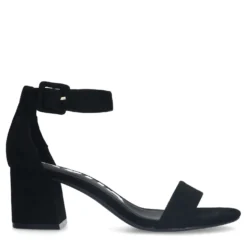 Zwarte suède sandalen met blokhak