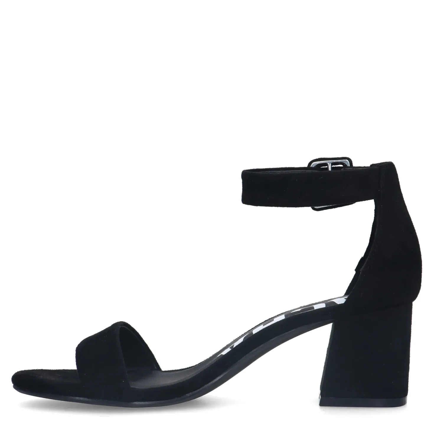 Zwarte suède sandalen met blokhak