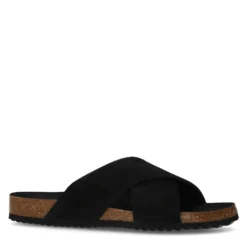 Zwarte suède slippers
