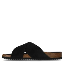 Zwarte suède slippers