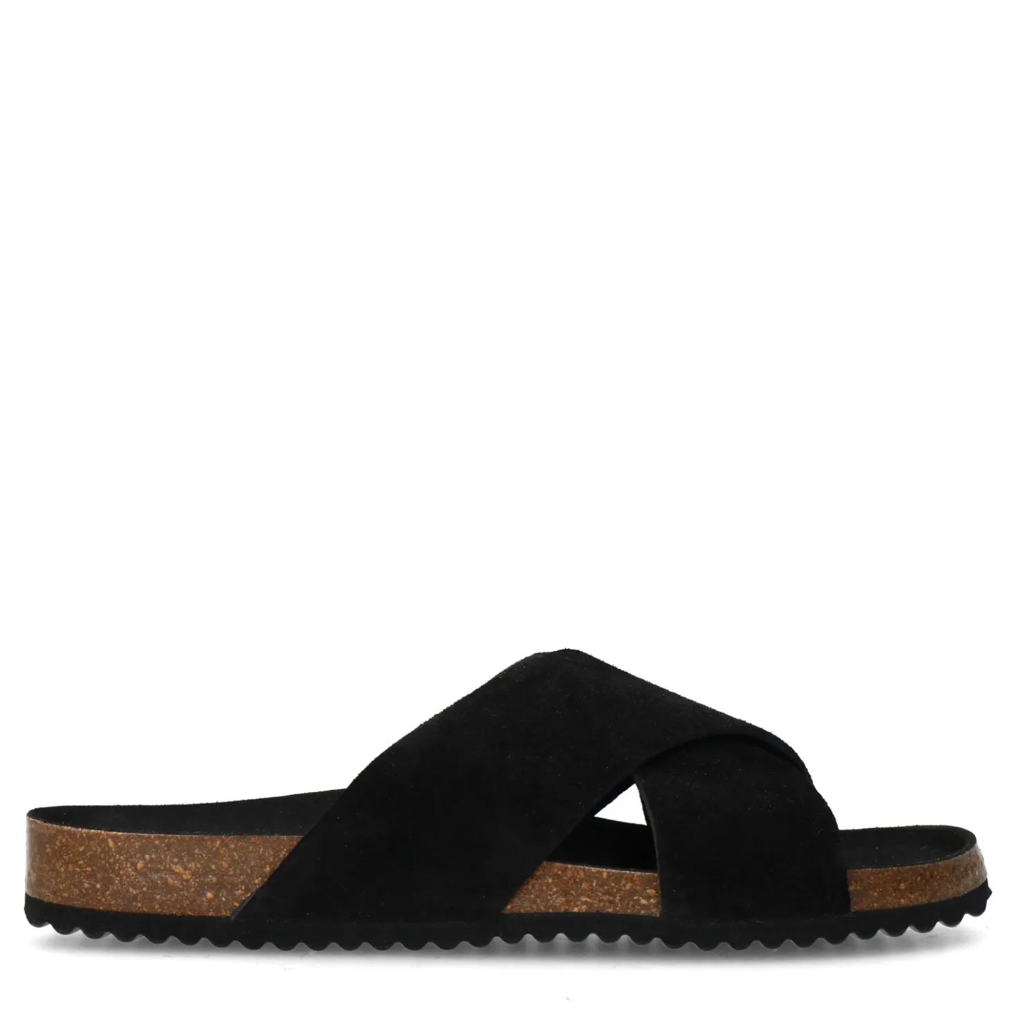 Zwarte suède slippers