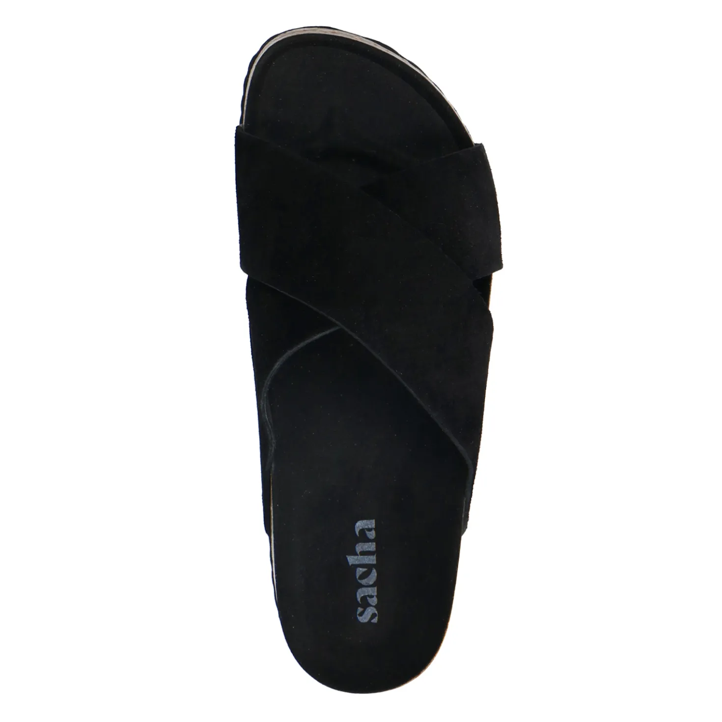 Zwarte suède slippers