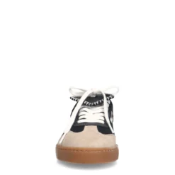 Zwarte suède sneakers met gouden details