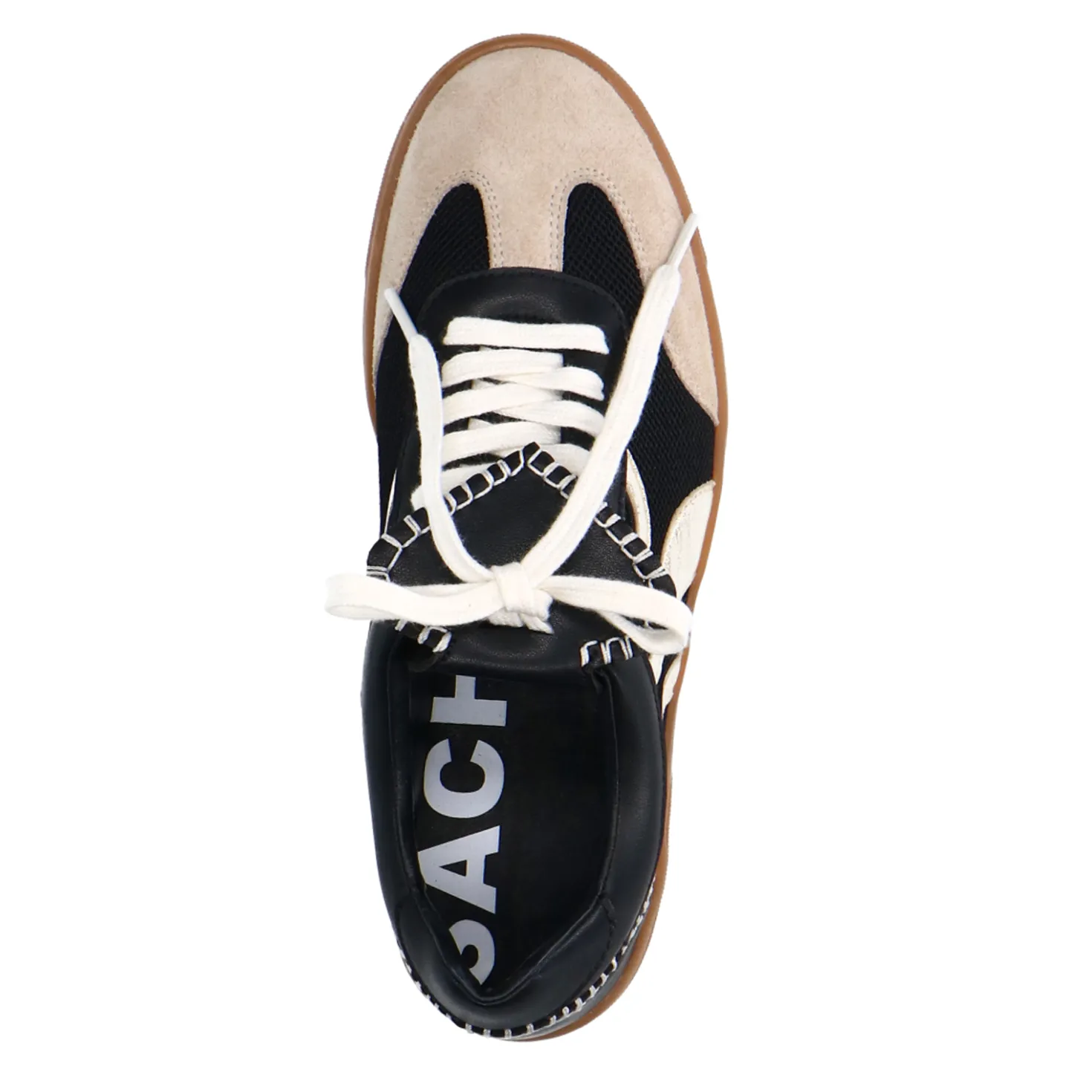 Zwarte suède sneakers met gouden details