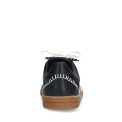 Zwarte suède sneakers met gouden details