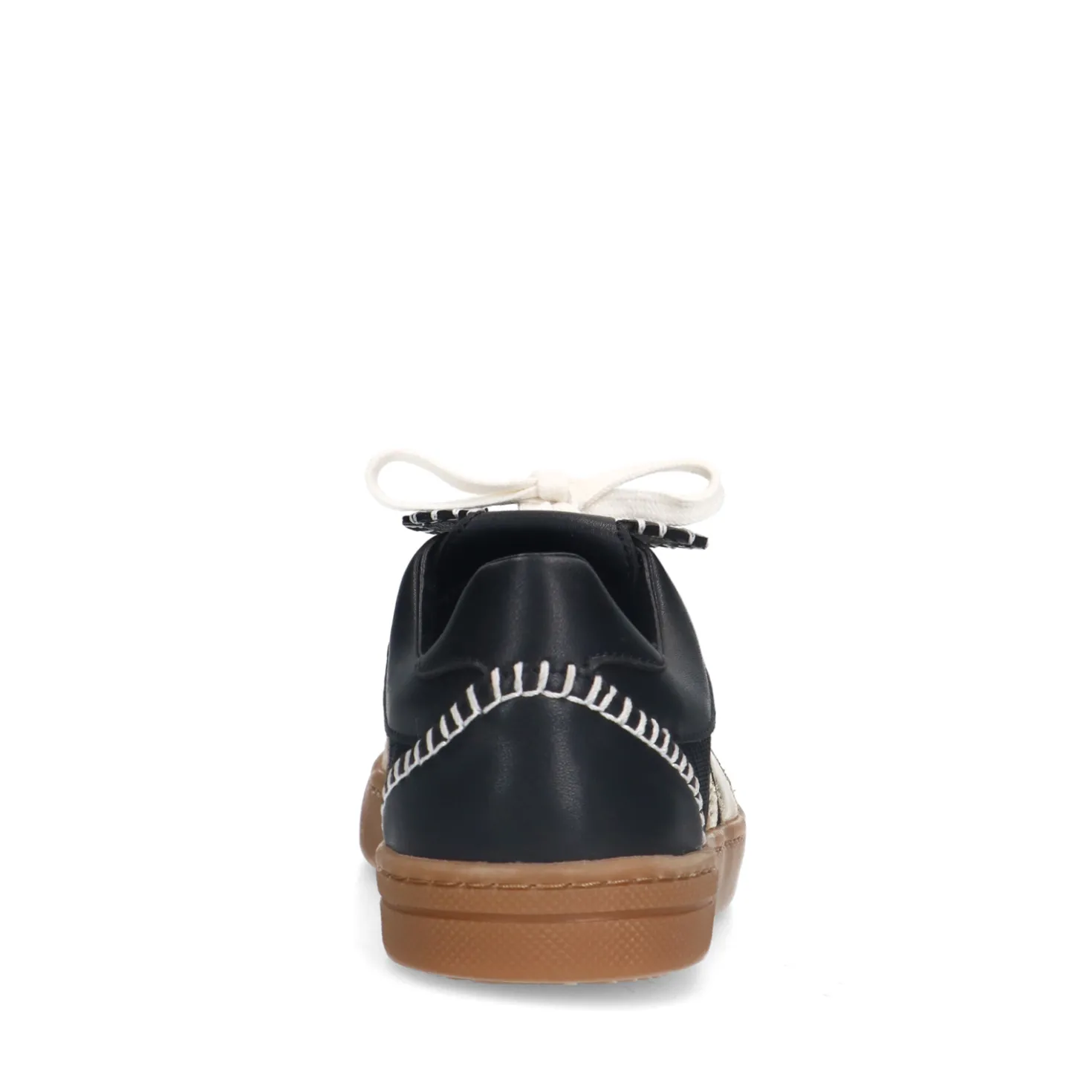 Zwarte suède sneakers met gouden details