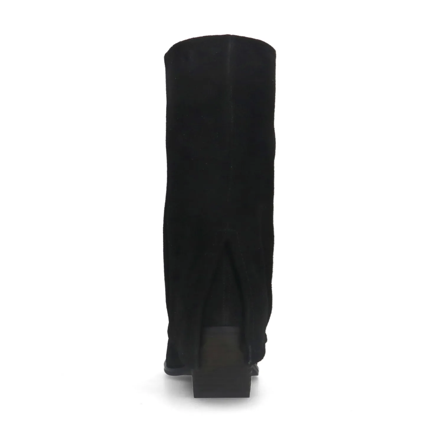 Zwarte suède western enkellaarsjes met flap