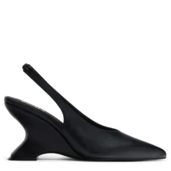 Zwarte wedge slingbacks