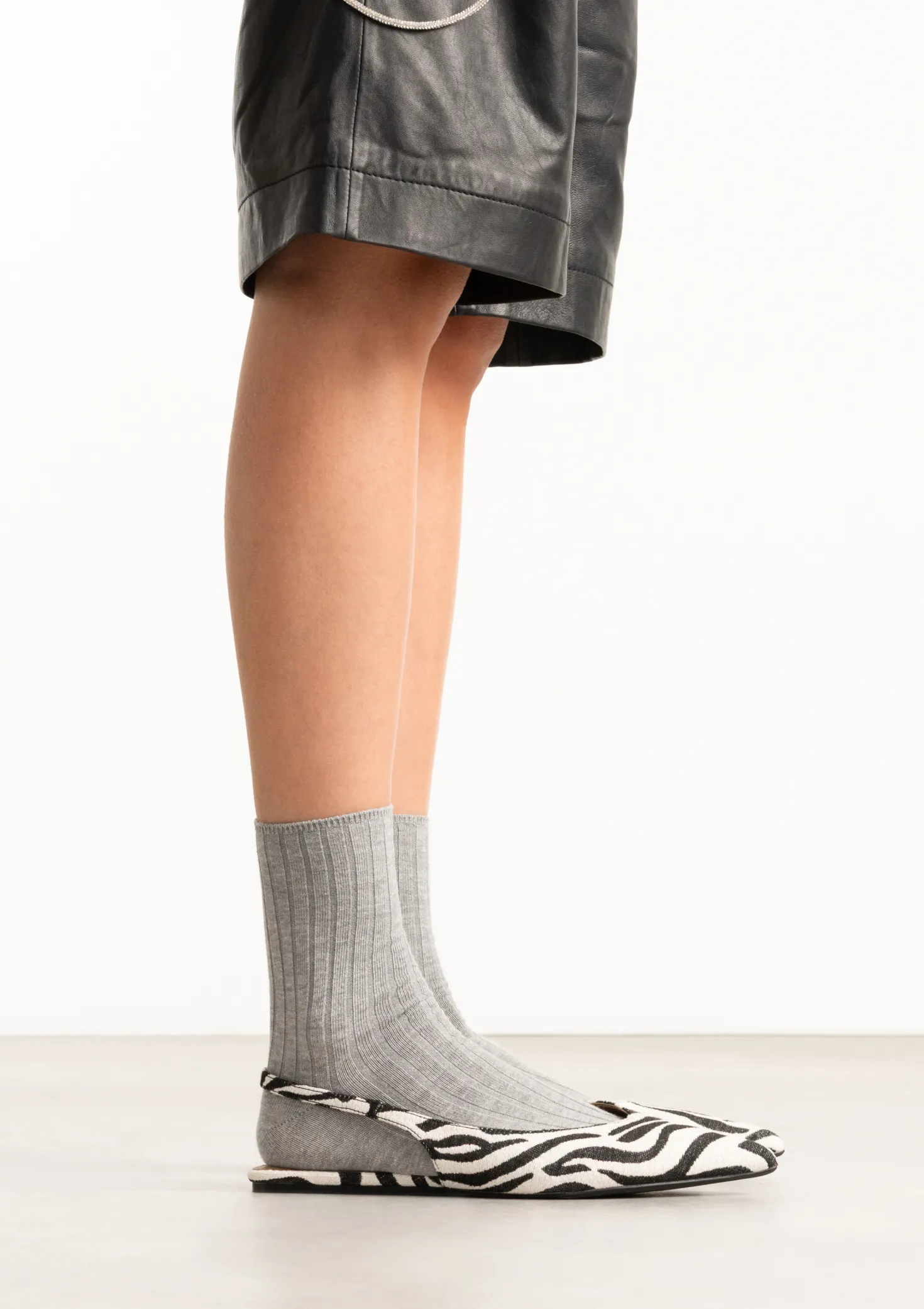 Zwarte zebra slingbacks