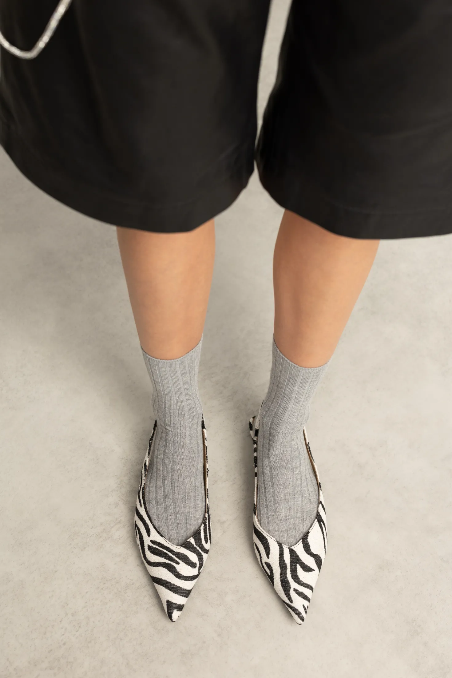 Zwarte zebra slingbacks